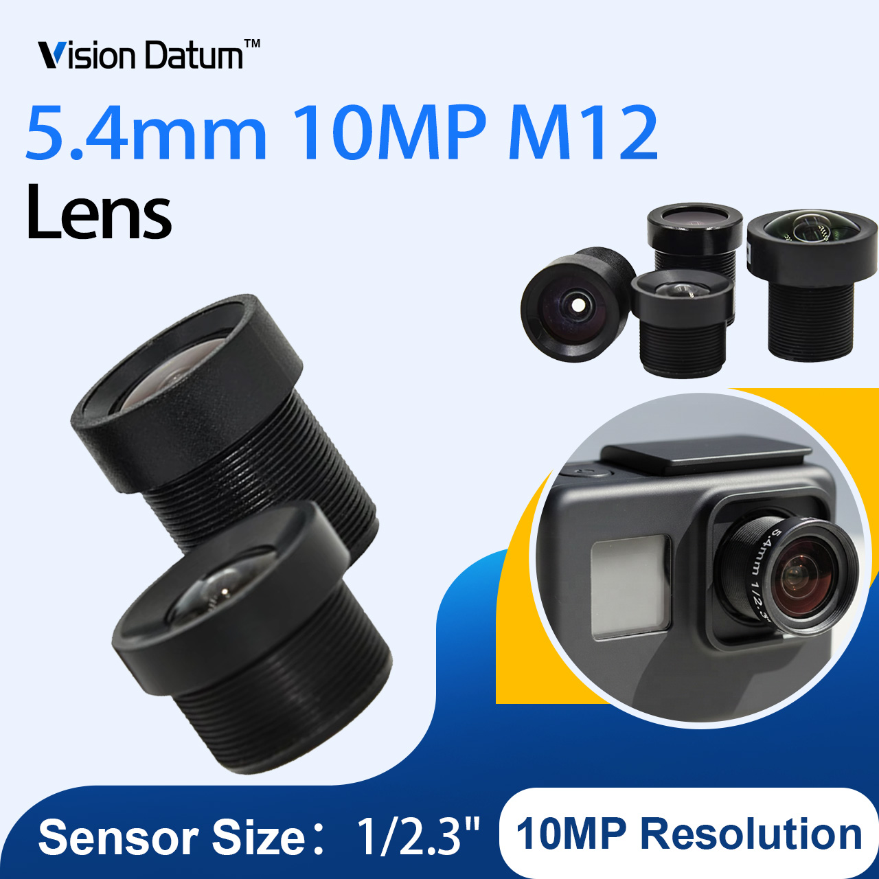 Drone Gimbal For Gopro - 5,4 mm M12 10MP Objektiv f/2,5